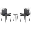 Garden Dining Set 3 pcs Black and Anthracite Poly Rattan