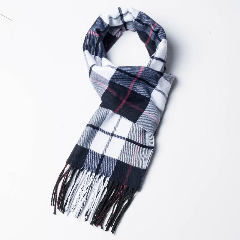 2024 Women's & Men's Beige Plaid Scarf - Versatile Japanese Style Winter Shawl