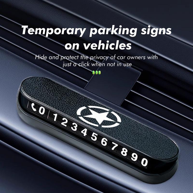 AJW7 For Jeep Car Interior Temporary Parking Telephone Number Sign Auto Decoration Accessories Cherokee Patriot Liberty Wrangler JK