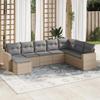 VidaXL Garden Lounge Set with Cushions 8 Pcs Beige Braided Resin 3219349