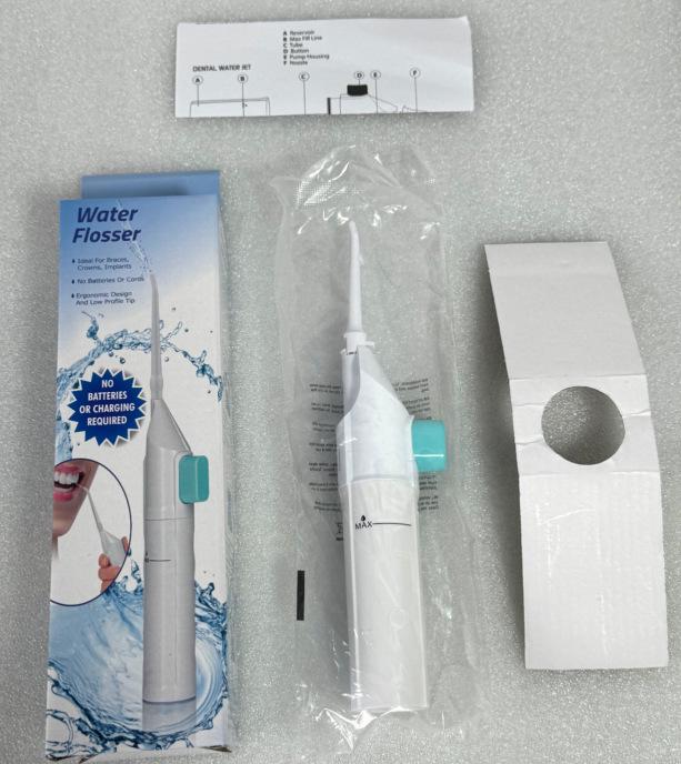 High-Pressure Dental Irrigator: IPX7 Waterproof Manual Water Flosser & Teeth Cleaner