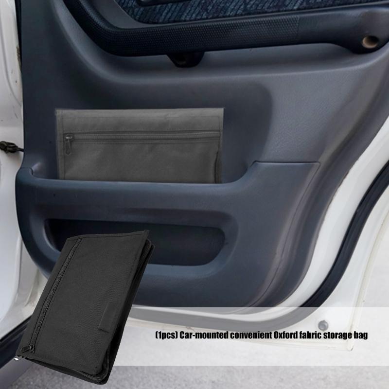 Porte-documents de voiture à compartiments multiples Sac de rangement Oxford imperméable pour manuels, cartes d'assurance et papiers