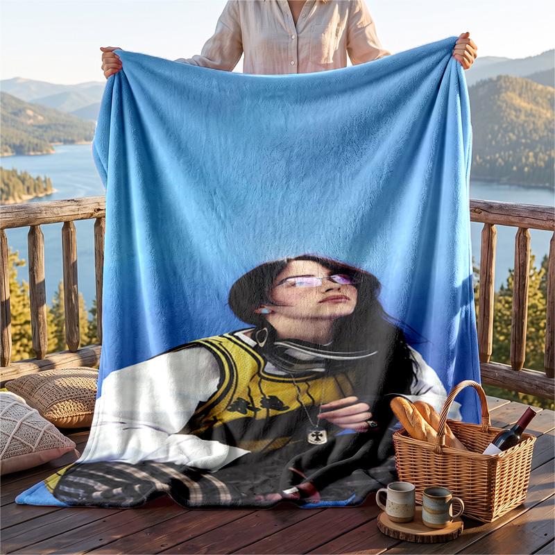 Warm Flanellen Plaid, Billie Eilish Lichtgewicht Gezellige Deken Voor Bed Bank En Dagelijks Gebruik