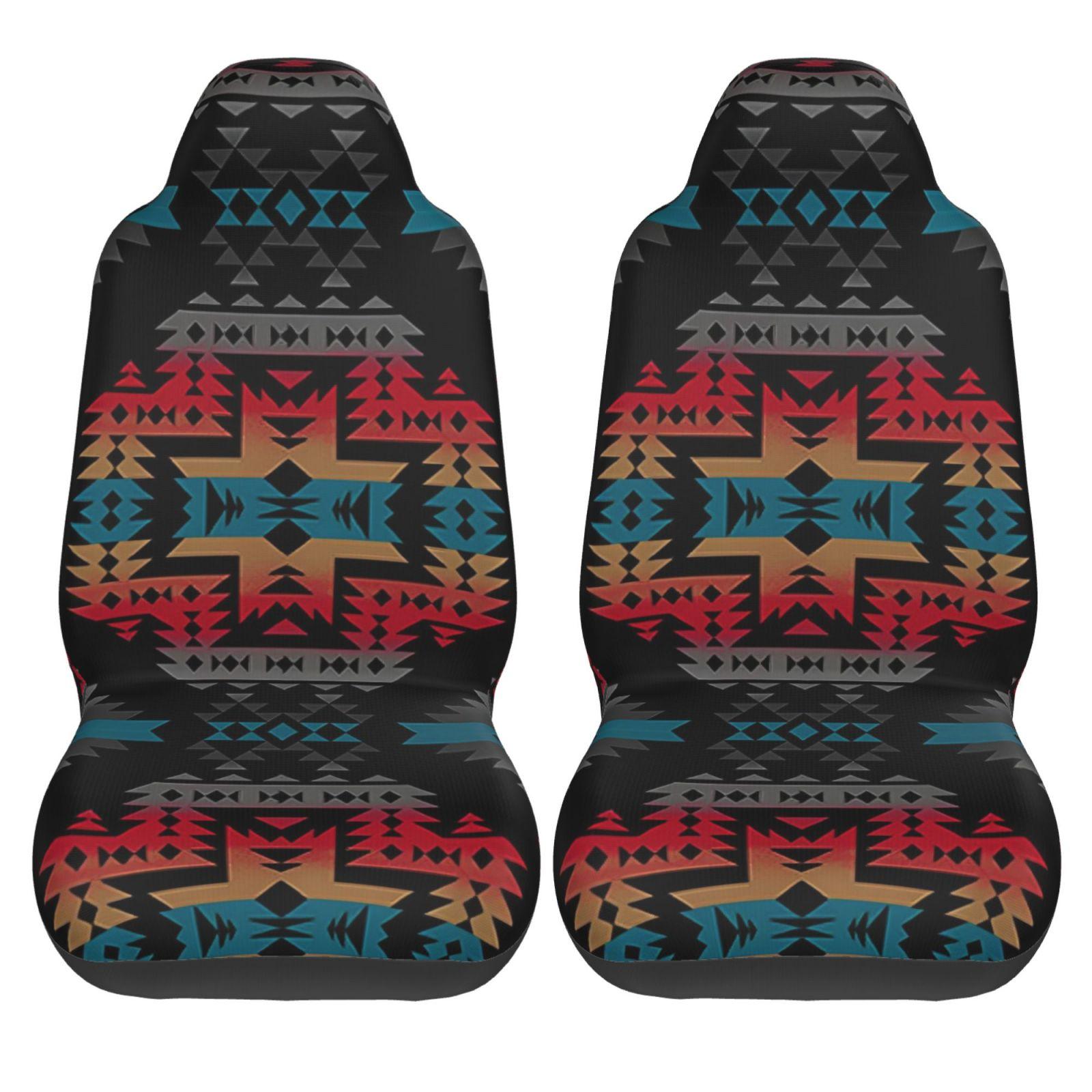 Navajo Print Universal Seat Cover Seat Cushion Four Seasons Car Accessories Interior for Men Car Cushion Seat Covers 2pc чёрный