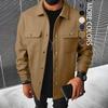 New Style Men's Turn-down Collar Jacket, Loose-fitting Casual Corduroy Work Jacket for Men