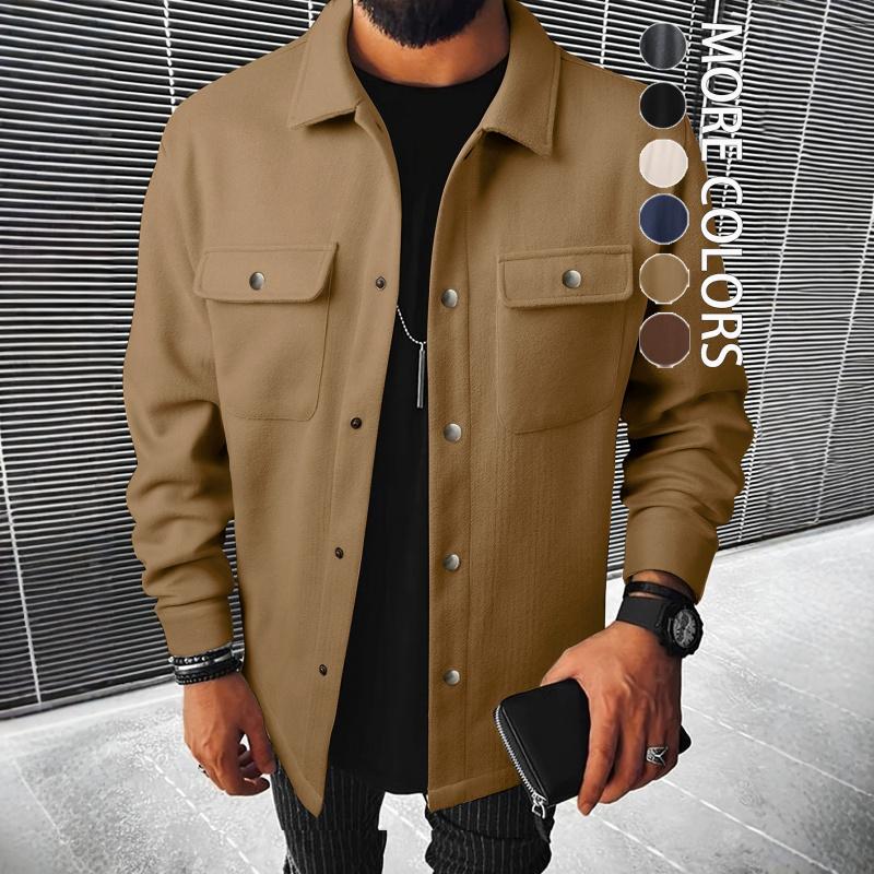 New Style Men's Turn-down Collar Jacket, Loose-fitting Casual Corduroy Work Jacket for Men