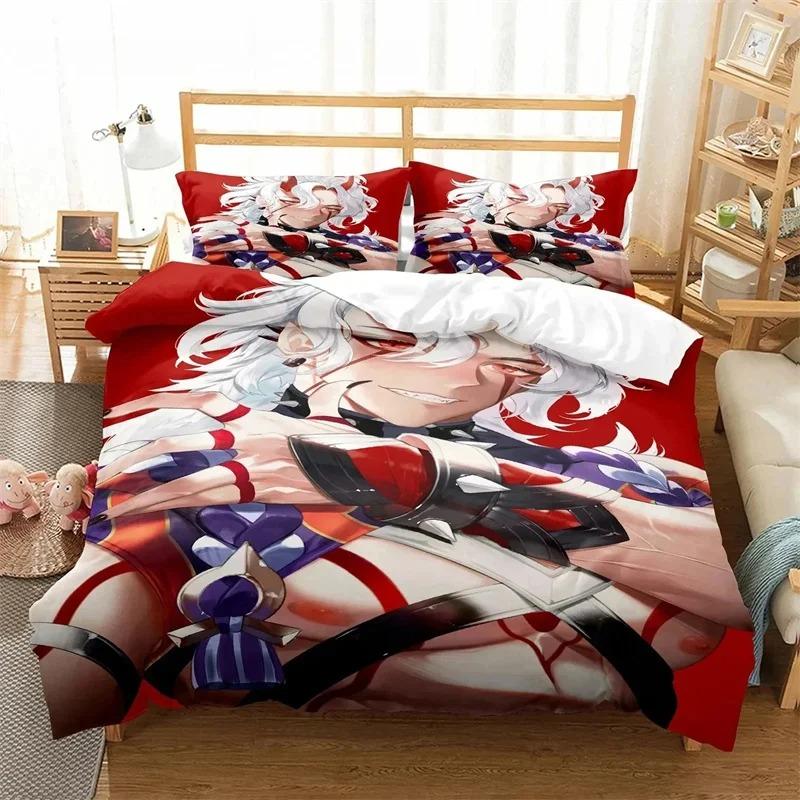 Comforter 3D Print Genshin Impact Anime Arataki Ltto Bedding Set Boys Girls Twin Queen King Size Bed Boys Adult