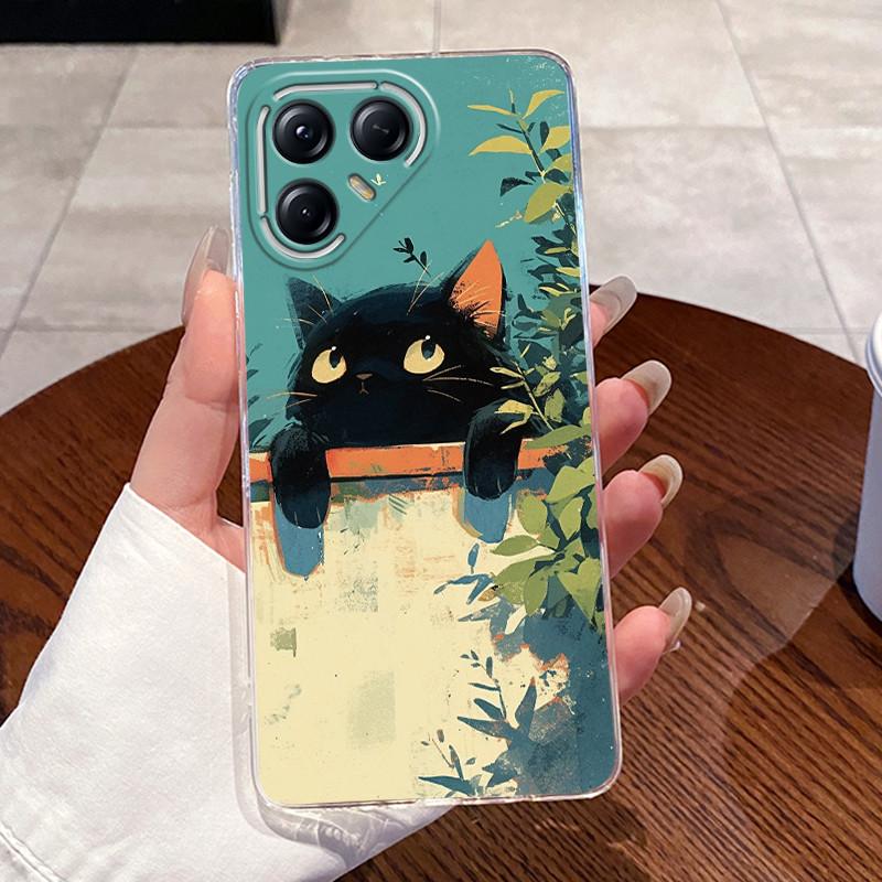 For Tecno Pova 7 Pro Ultra 5G Case LJ8 LJ9 Aesthetic Cute Cat Fashion Back Cover Techno Pova 7Pro 7Ultra Transparent Phone Case