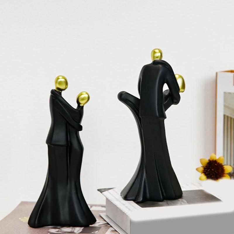 Home Decors Modern Abstract Art Kissings Lover Statue Table Decorations for Dining Room Living Room Office Centerpieces
