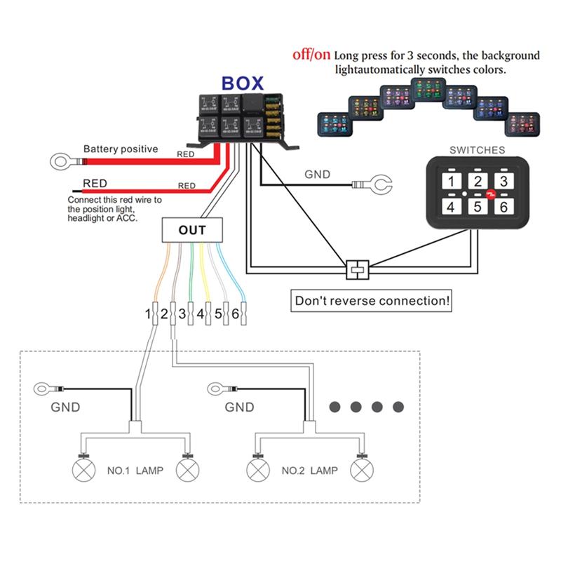 Powerful For Boat UTV Caravan 12V LED 6 Gang Switch Panel Circuit Control Relay System Box Slim Touch Control Panel