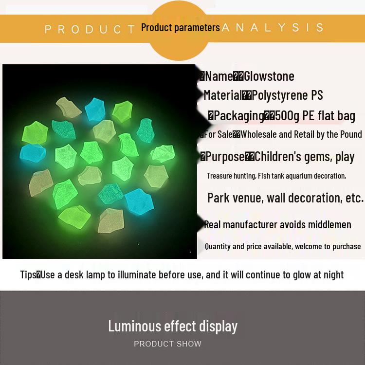 Colorful Luminous Plastic Stones: Children's Gemstone Digging Game & Fish Tank Decoration