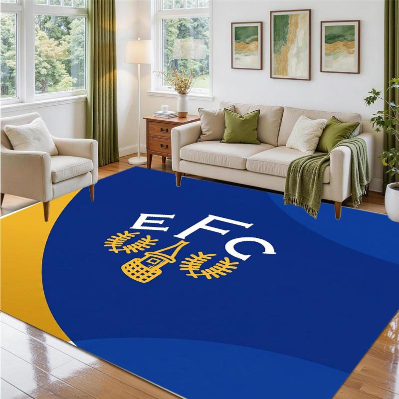 Covor din Catifea Cristal cu Design Fotbalistic Everton Covoraș Decorativ Moale pentru Dormitor Intrare