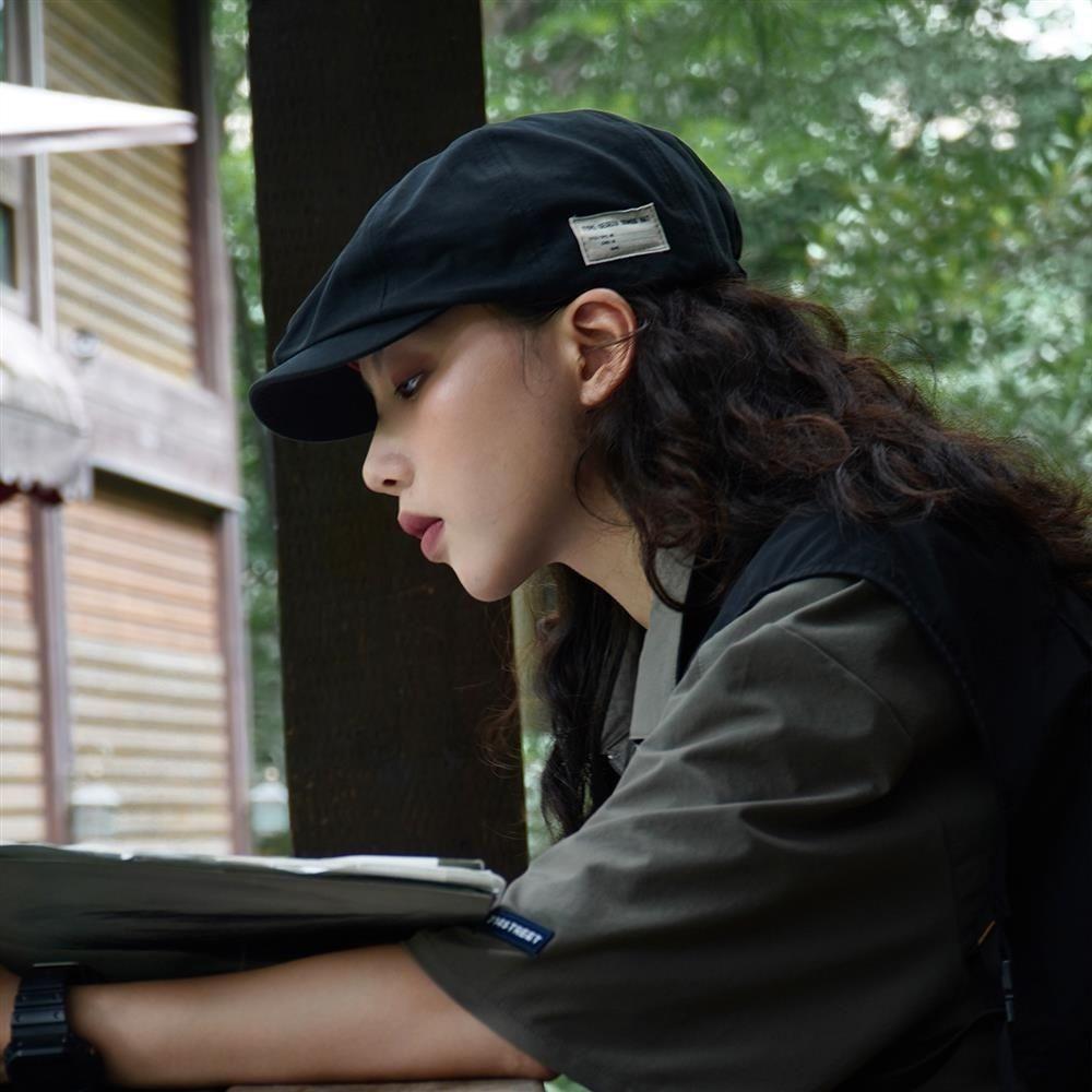 

Solid Color Artist Beret Cap Cotton Painter Cap Fashion Flat Cap Women Girl