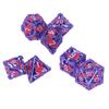7pcs Rolling Dice Kit Metal Polyhedron Role Playing Colorful Dice Set Toy for Tabletop Teaching
