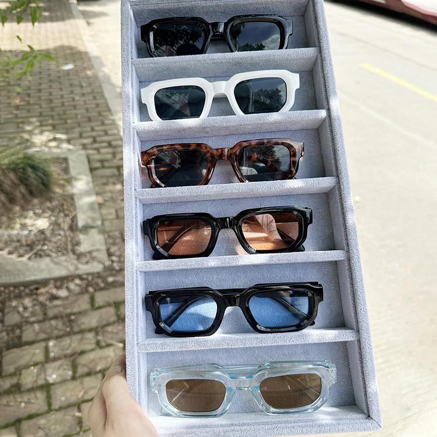 New Men Vintage Rectangle Frame Sunglasses Fashion Retro Sun Glasses Luxury Brand Design Glasses UV400 Eyewear Women Goggles