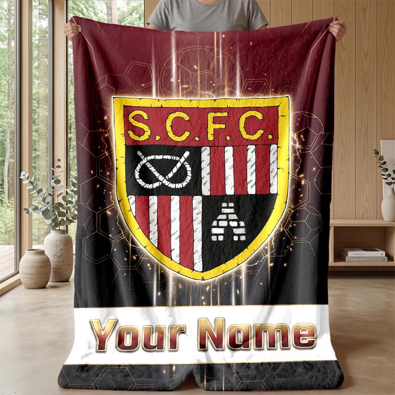 Stoke City FC Coperta in Flanella con Nome Personalizzato Logo Calcio Coperta in Pile Personalizzata Regalo Speciale per Divano Camera da Letto Casa