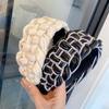 PROLY New Fashion Over Size 6.5CM Wide Side Hairband For Women PU Leather Headband Braided Hair Accessories