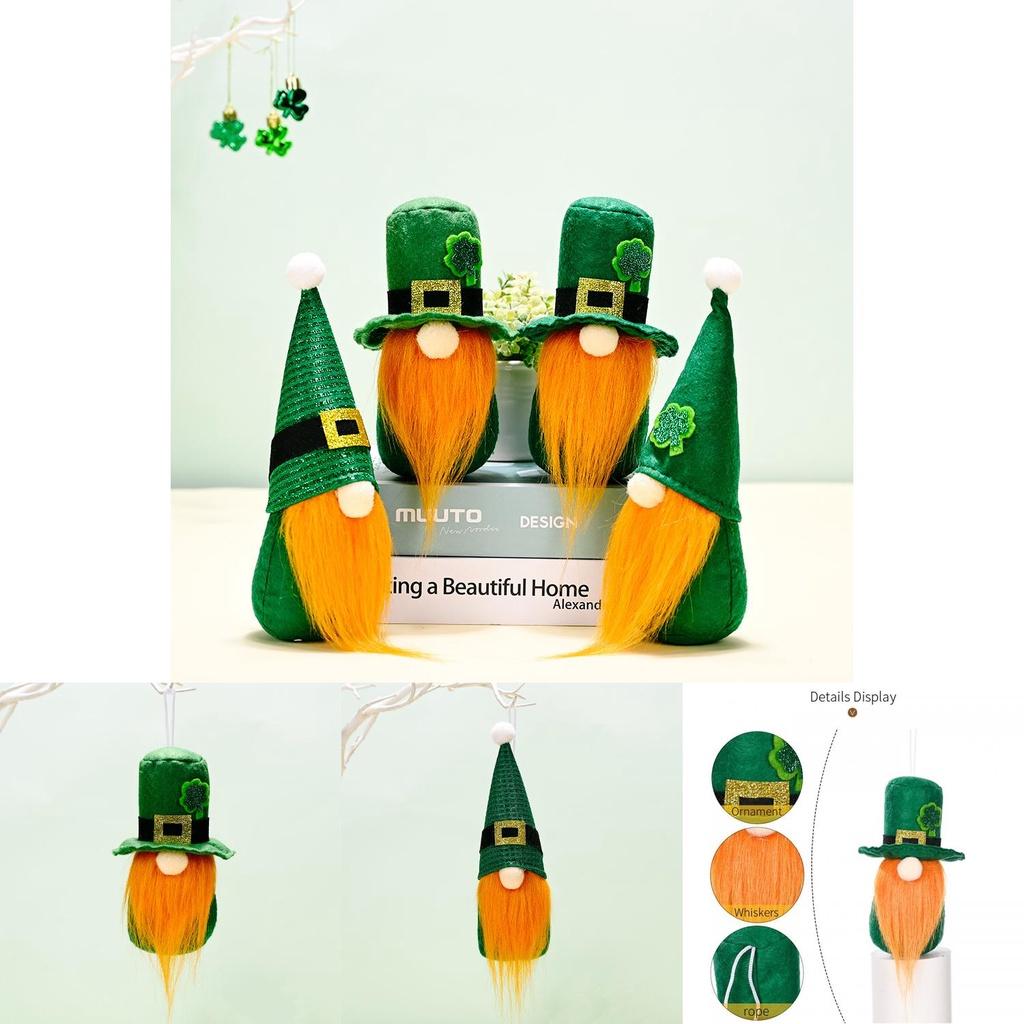St. Patrick's Day Ornaments Non-woven Fabric Faceless Gnomes Plush Toy Shamrock