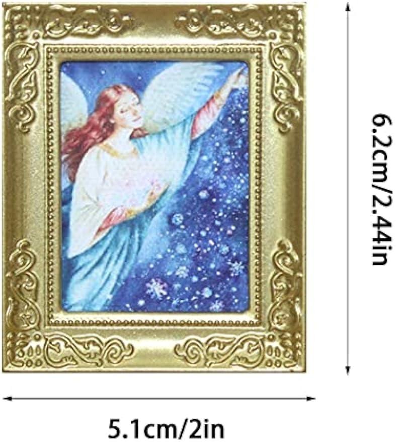 Pictură în miniatură 1/12 Accesorii pentru decorarea casei de păpuși, ramă foto în miniatură antică Poză clasică de perete de mână Decorare perete pentru casă de păpuși Pictură artistică