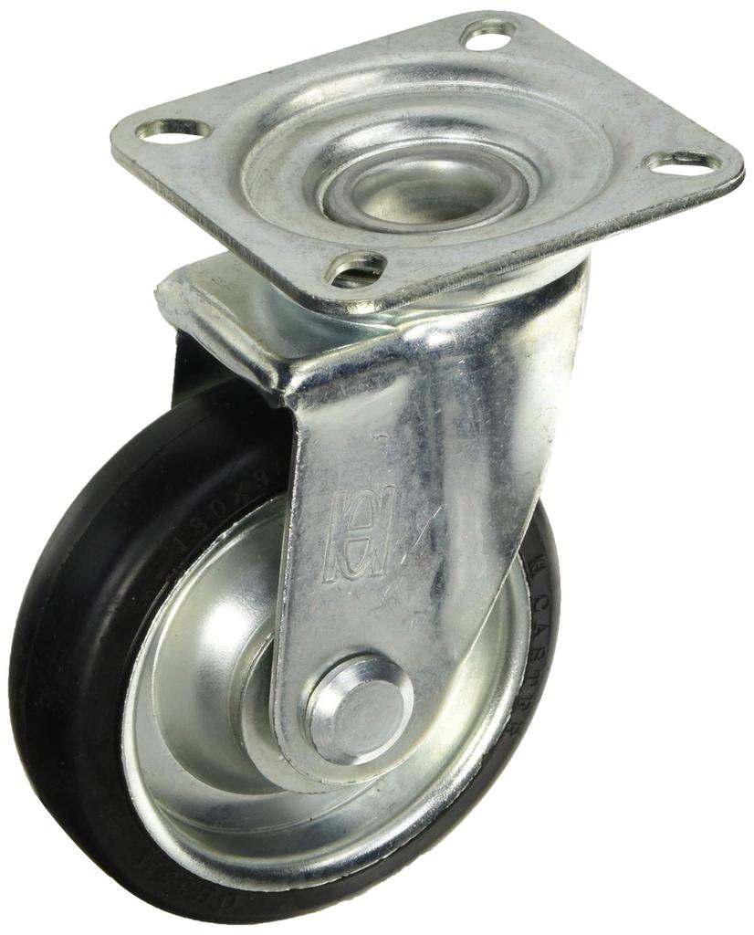 OH Press Caster, Swivel Rubber Wheel, 130mm, OHJ130