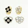 Four-leaf Clover Ring Does Not Fade Fashion Lucky Four-leaf Clover Open Adjustable Ring