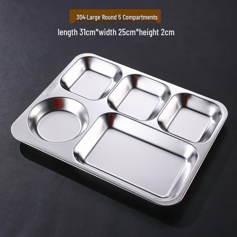 304 Stainless Steel Divided Meal Tray