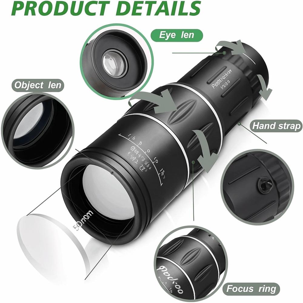 16x52 Monocular Telescope Dual Focus Night Spyglass Telescope New HD Zoom Scope  Outdoor