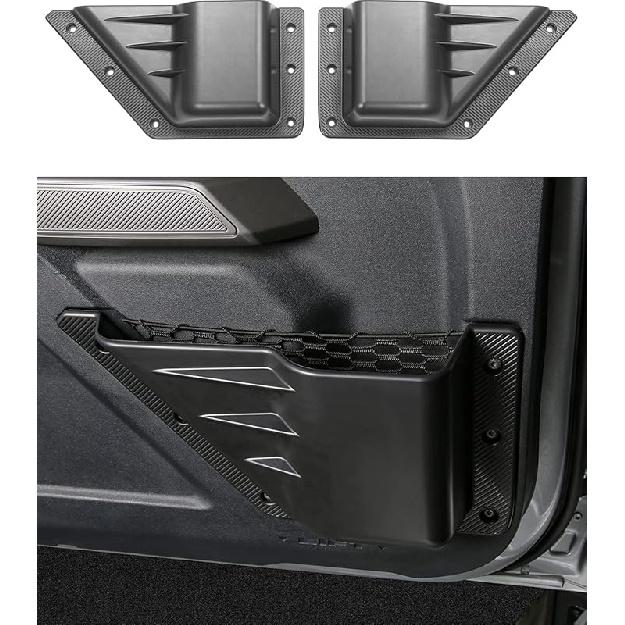 Ecarzo Front Door Storage Pockets Box For 2025 2024 Bronco 2/4 Cup Holder Side Organizer Storage Expansion Interior Accessories 2 PCS
