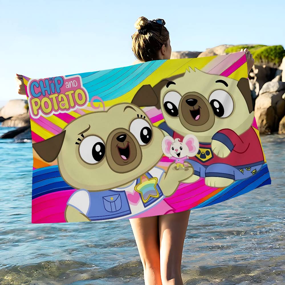 Chip and PotatoS Microfiber Beach Towel Absorbent Quick dry Soft Yoga Swimming Resort Mountain Climbing Towel