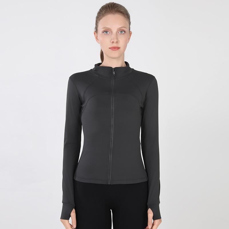 Women's Slim Fit Stand Collar Fitness Jacket and Yoga Pants Set for Autumn/Winter