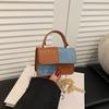 Contrasting Color Splicing Texture Mini Chain Women's Bag Summer New Fashion Niche Design Oblique Span Women's Bag