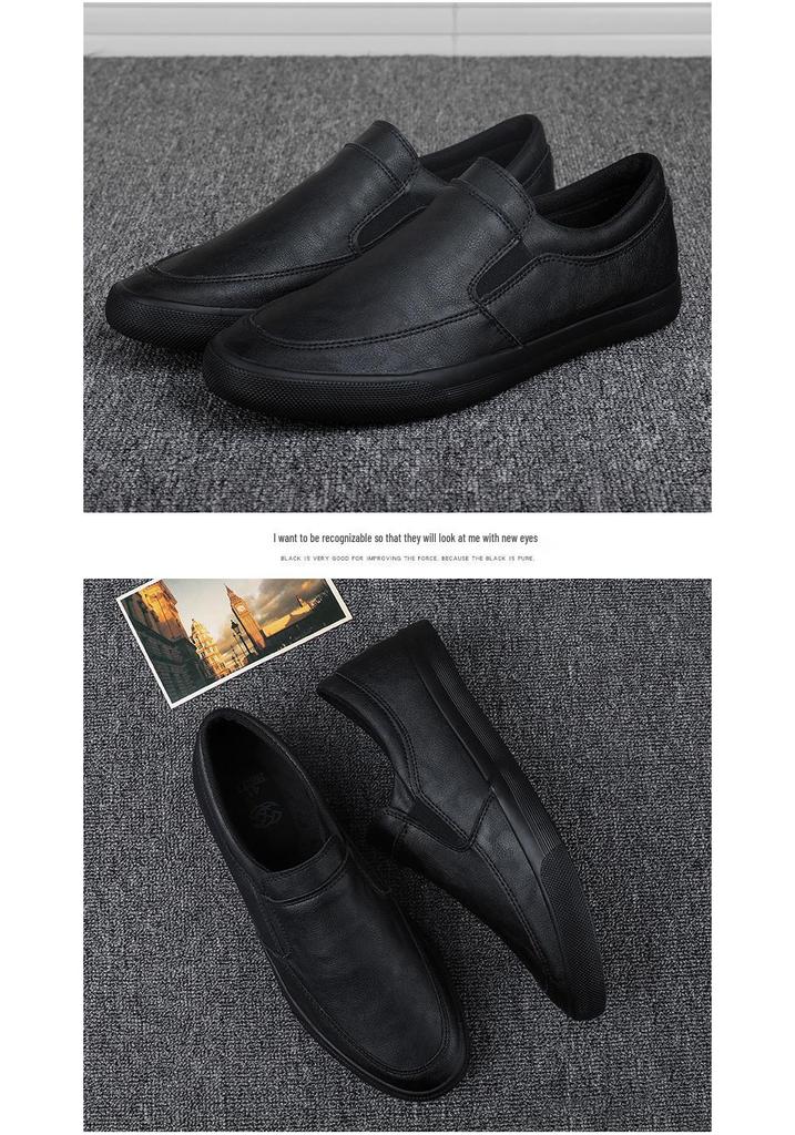 2026 Spring Men's Trendy Comfortable Slip-On Leather Shoes – Flexible, Lightweight, and Stylish
