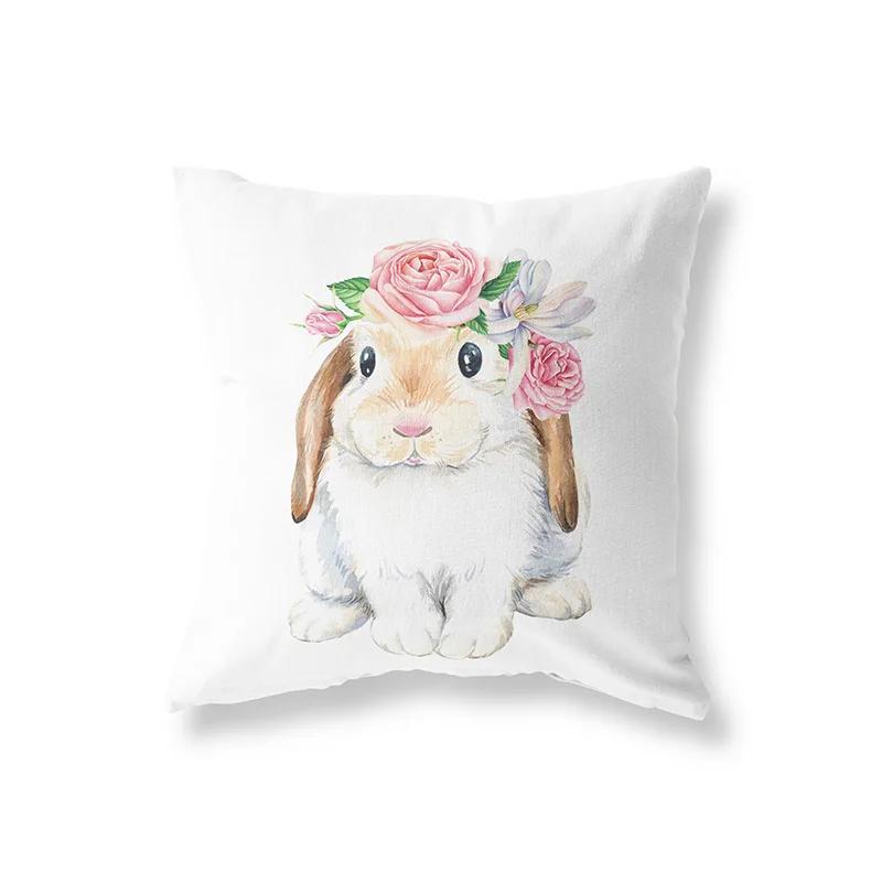 Cute Rabbit Giraffe Animals Children Room Decor Polyester  Cushion Cover Sofa Pillow  Home Decoration Throw Pillowcase