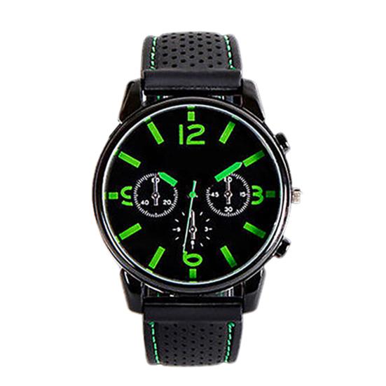 Men Fashion Numeral Dial Silicone Band Sport Analog Quartz Wrist Watch