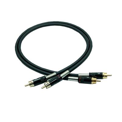 MOGAMI 2534 RCA Ljudkabel med REAN NYS366BG (Set 2) (NEUTRIK) (Svart, 25 cm)