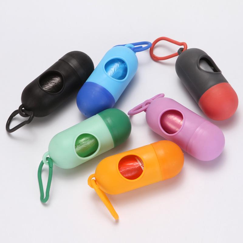 

Bullet-Shaped Portable Pet Poop Bag Dispenser & Scooper Set (Box + 15 Bags)