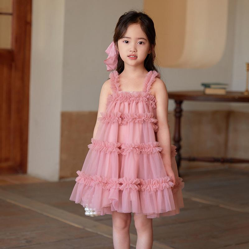 Girls' Puffy Princess Dress New Spring Strap Dress Baby Girl Formal Dress Girls' Skirt