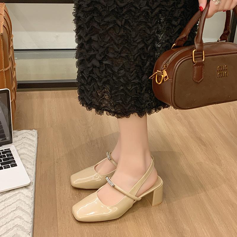 Fashion 2025 New Women's Mary Janes Shoes High Quality Leather Shoes for Women Square Toe Shallow Buckle Strap Women's Shoes Sandalias