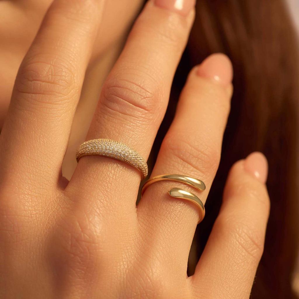 Goldene Umarmungsring - Kein Verblassen, Europäischer Amerikanischer Stil, Modischer Fingerring für Paare