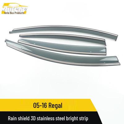Rain Guards Trim for 2005-2016 Buick Regal: 3D Stainless Steel Weather Deflector Strips
