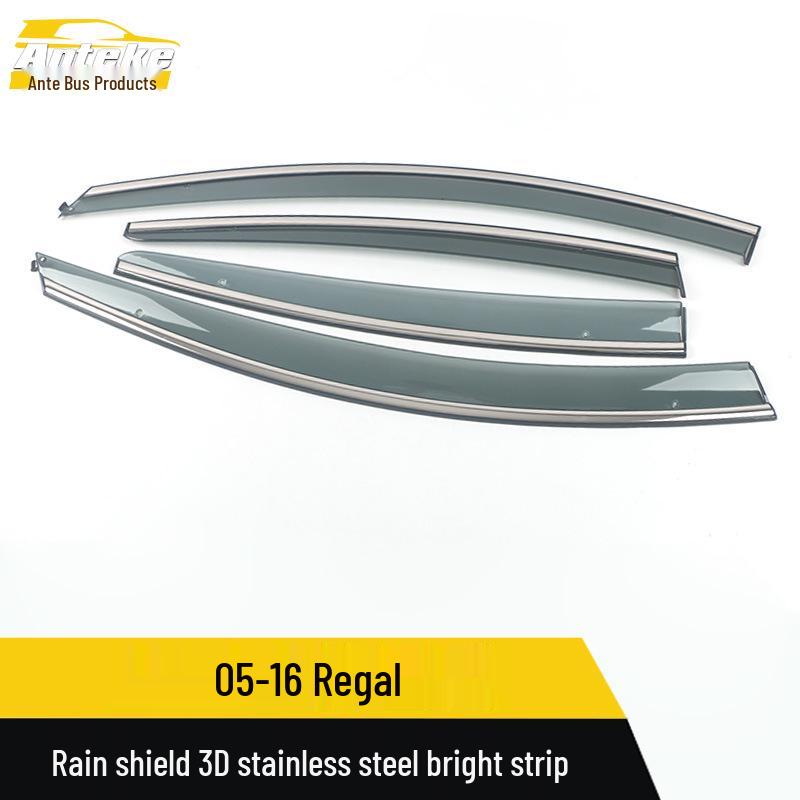 Rain Guards Trim for 2005-2016 Buick Regal: 3D Stainless Steel Weather Deflector Strips