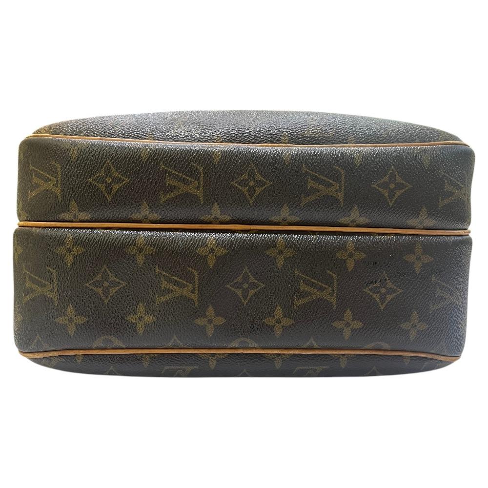 Louis Vuitton M45254 Monogram Reporter PM Crossbody Shoulder Bag Brown