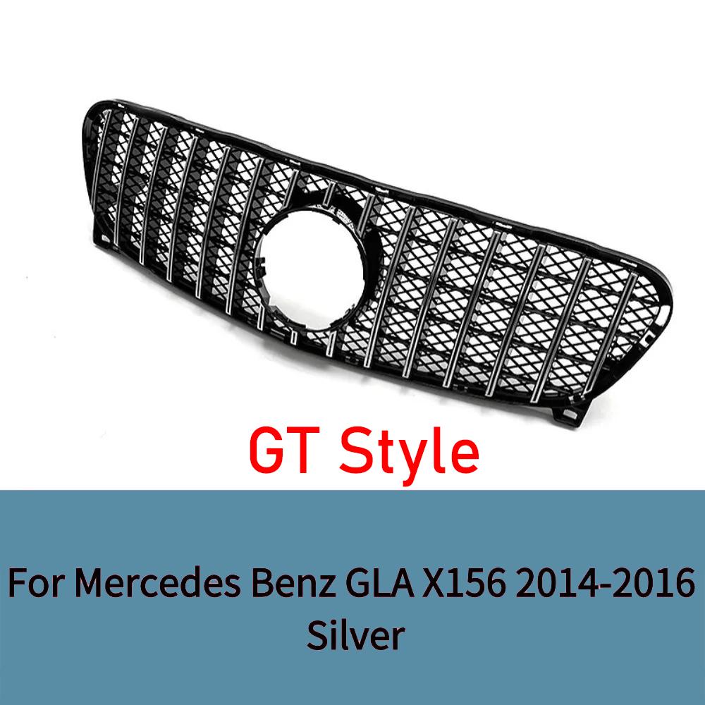 For Mercedes-Benz GLA Class X156 2014-2016 Front Bumper Grille GT Diamond Style GLA200 GLA250 GLA260 ABS Car Styling
