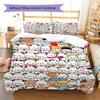H260212Peach Goma Pattern Bedding,Quilt Set Quilt Cover Pillowcase Home Birthday Gift (1 * duvet cover + 2 * pillowcase, without core)