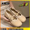French Small Fragrant Wind Light Mouth Thick Heel Single Shoes Women's Leather Women's Shoes 2025 Spring and Summer New Versatile Retro Mary Jane Shoe