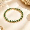 Colorful Zircon Lucky Four-Leaf Flower Bracelet for Women Flower CZ Stone Gold Plated Tennis Bracelet Fragrance Jewelry