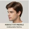 Men's Fashion Brown Side-Part Short Straight Wig