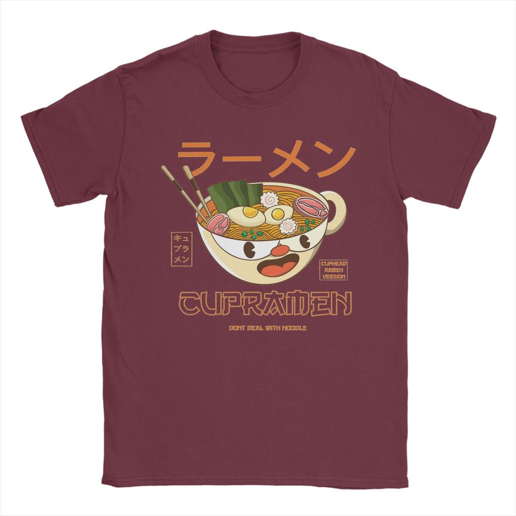 Cupramen Cuphead T-shirt Été Hip Hop T-shirts Homme Coton Col Rond Oversize Manches Courtes Y2K T-shirt Drôle