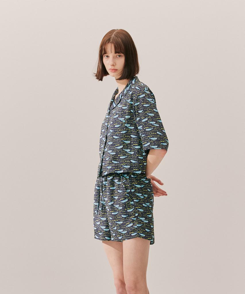 CETU Elastic Waist Shorts Navy