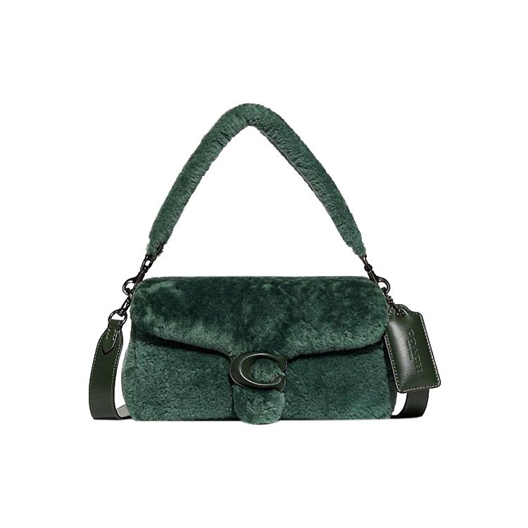 

Coach Pillow 26 Flap Closure Wool Leather Handheld Crossbody Shoulder Bag Women bags Green CC445-V5GRN Basic Set (Bag+Dust Bag)